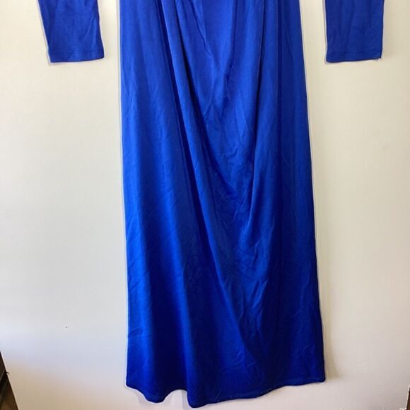 Farm Rio Blue Knotted Cut Out Maxi Dress Boho Tropical Vacation Resort Wear - Picture 7 of 17